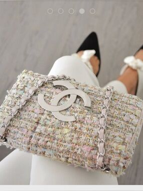 Chanel Multicolor Tweed Shoulder Bag